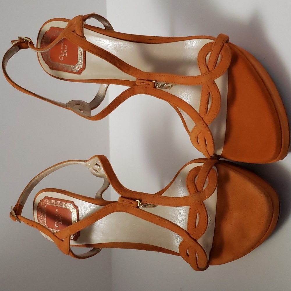 DIOR Orange Suede Heels - Picture 3 of 15